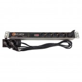 BONCH-ATS/PDU Блок розеток  с функцией АВР для 19 дюймого шкафа 5 розетокSchuko, амперметр и кабели подключения питания длиной 1.7 м. с вилками Schuko