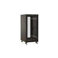 Шкаф напольный 19-дюймовый, 22U, 1166x600х800 мм (ВхШхГ), передняя и задняя распашные перфорированные двери (75%), ручка с замком, цвет черный (RAL 90
