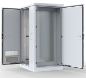Шкаф уличный всепогодный напольный 18U (Ш1000хГ600) с электроотсеком, три двери