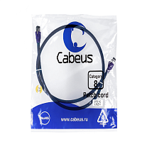 Патч-корд S/FTP, категория 8 (40G, 2000 MHz), 2xRJ45/8p8c, экранированный, синий, LSZH, 1 м