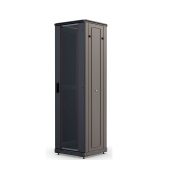 Шкаф телекоммуникационный напольный 19",42U(600x1000), ШТ-НП-М-42U-600-1000-С-Ч, передняя дверь стекло, черный ССД