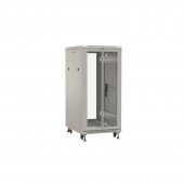 Шкаф напольный 19-дюймовый, 18U, 988x600х1000 мм (ВхШхГ), передняя и задняя распашные перфорированные двери (75%), ручка с замком, цвет серый (RAL 703