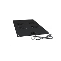 Модуль вентиляторный с 4-я вентиляторами для установки в напольные шкафы серии SH-05C , ND-05C глубиной 1000мм, цвет черный (RAL 90