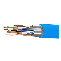 Кабель витая пара кат. 5E экранированный F/UTP, 4 пары, нг(А)-HF, цвет внешней оболочки синий коробка 305 м