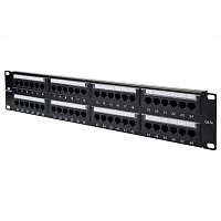 Коммутационная панель кат.5е, UTP, 19", 2U, 48хRJ45, 568A/В, черный с организат.