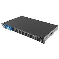 Оптическая полка выдвижная 1U с адатерами 6 х duplex SC OS2 в комплекте с лицевой панелью, пигтейлами, сплайс-кассет(ой/ами) и гильзами КДЗС