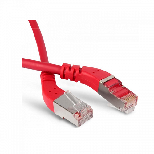 Hyperline PC-APM-STP-RJ45/L45-RJ45/L45-C5e-3M-LSZH-RD Патч-корд F/UTP угловой, экранированный, левый