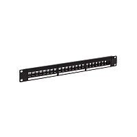 Патч-панель модульная TERACOM PRO 19'' 1U неэкранированная 24 порта с органайзером (пустая)