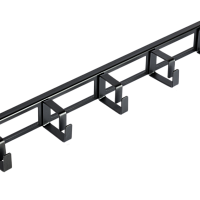 Кабельный органайзер NIKOMAX 19", 1U, глубина колец 40мм, металлический, с отверстиями в опорной планке, черный, уп-ка 2шт.