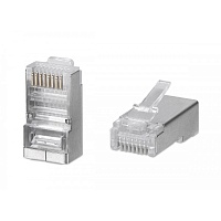 Коннектор RJ-45 под витую пару, категория 5e, экранированный, универсальный (100 шт в упак)