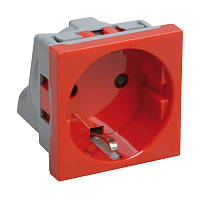 РКС-20-32-П-К Розетка с з/к 2к (на 2 модуля) ПРАЙМЕР красная IEK