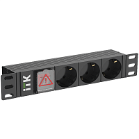 ITK PDU 3 розетки нем. ст. LED 1U вх. С14 10"