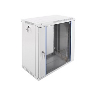 Шкаф телекоммуникационный настенный разборный ЭКОНОМ 18U (600х520) дверь стекло, цвет черный