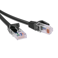 Патч-корд неэкранированный CAT5E U/UTP 4х2, LSZH, черный, 0.5м