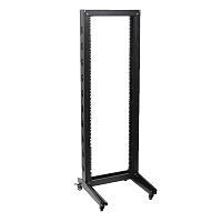 ITK 19" однорамная стойка, 37U, 600x600, на роликах, черная