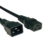 Кабель питания IEC 320 C19 - IEC 320 C20 (3x1.5), 16A, прямая вилка, 0.5м, цвет черный