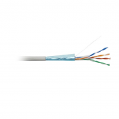 Кабель витая пара, экран F/UTP, кат5e, 4 пары (24 AWG), однож (solid), экран - фольга, PVC, –20°C – +75°C, серый - гарантия: 15 лет комп, 25 лет сист