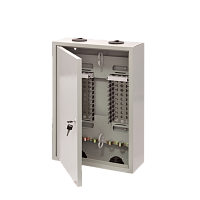 Бокс настенный распределительный NIKOMAX, на 20 плинтов (до 200-т пар), с кронштейнами, металлический, с замком, 605х400х150мм, бежевый