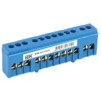 Шина N "ноль" в корп изол на DIN-рейку ШНИ-6х9-12-К-С IEK