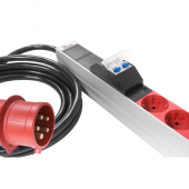 Верт блок розеток Rem-3x16, 3×16A, инд, 24S, 1420мм, шнур 3м IEC309