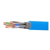 Кабель витая пара кат. 6A экранированный S/FTP, 4 пары, нг(А)-HF,цвет внешней оболочки синий катушка 500 м