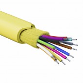 Кабель волоконно-оптический, распределительный, арамидные упрочняющие нити, для внутренней прокладки, нг(A)-HFLTx, 12 ОВ, категория OS2 (G.652.D) плот