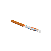 Кабель витая пара U/UTP, кат 6, 4 пары (23 AWG), однож (solid), с раздел, LSZH, нг(А)-HF, –20°C – +75°C, оранжевый - гарантия:15 лет комп. 25 лет сист