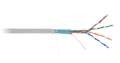 Кабель NETLAN F/UTP 4 пары, Кат.5e (Класс D), 100МГц, одножильный, BC (чистая медь), внутренний, PVC нг(B), серый, 100м
