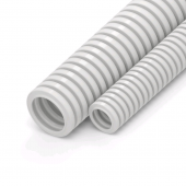 Труба гофрированная ПЛЛ легкая 350 Н безгалогенная (HF) негорючая (НГ) белая с/з д16 (100м/5500м уп/пал) Промрукав