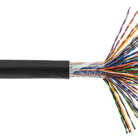 Кабель NETLAN U/UTP 50 пар, Кат.5 (Класс D), 100МГц, одножильный, BC (чистая медь), внешний, PE до -40C, черный, 305м
