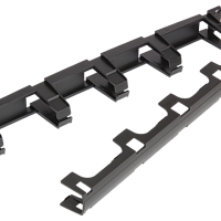 Кабельный органайзер NIKOMAX 19", 1U, глубина колец 70мм, пластиковый, с крышкой, черный