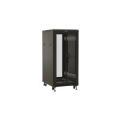 Шкаф напольный 19-дюймовый, 22U, 1166x600х1000 мм (ВхШхГ), передняя и задняя распашные перфорированные двери (75%), ручка с замком, цвет черный (RAL 9