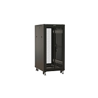 Шкаф напольный 19-дюймовый, 22U, 1166x600х1000 мм (ВхШхГ), передняя и задняя распашные перфорированные двери (75%), ручка с замком, цвет черный (RAL 9