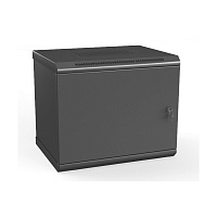 Шкаф настенный 19-дюймовый (19"), 9U, 500x600х600мм, металлическая дверь, несъемные стенки, 1 пара профилей, цвет черный (RAL 9004) (собранный)