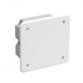 Коробка КМ41001 распаячная для твердых стен 92x92x45 (с саморезами, с крышкой)