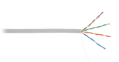 Кабель NETLAN U/UTP 4 пары, Кат.5e, 100МГц, одножильный, CCA (омедненный алюминий), внутренний, PVC нг(B), серый, 305м