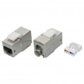 Модуль  Keystone RJ45 CAT 6A экранированный (STP), 180 градусов, серебристый