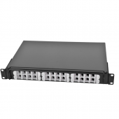 Оптический бокс (кросс) 19" выдвижной, 1U, до 24 портов, цвет черный