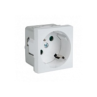 Розетка 45х45 PRO с заземлением, 45 градусов, белая EKF