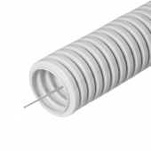Труба гофрированная ПВХ Строительная серая с/з д16 (50м/уп)