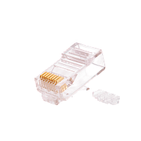 Коннектор NIKOMAX RJ45/8P8C под витую пару, Кат.6 (Класс E), 250МГц, покрытие 50мкд, универсальные ножи, неэкранированный, со вставкой, круглый ввод, 