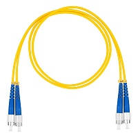 Шнур оптический коммутационный (патч-корд), FC-FC, дуплекс (duplex) OS2, нг(А)-HF, желтый, 0,5 м