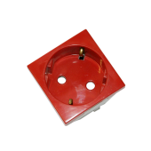 Розетка 220В 2к+з,45х45мм,красная