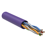 ITK Витая пара U/UTP кат.6 4х2х23AWG solid LSZH нг(А)-HF фиолетовый (305м)