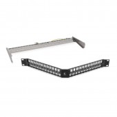 Угловая модульная патч-панель 19", 48 портов, 1U , для экранированных модулей, с задним кабельным организатором (без модулей)