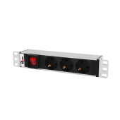 Гор блок розеток Rem-10, 1×10A, выкл, 3S, 10", вход C14