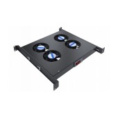 Вентиляторный модуль , 4 вентилятора с цифровым термореле ВМ-4-19"-Т-2-Ч черный ССД