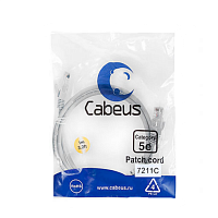 Патч-корд U/UTP, категория 5е, 2xRJ45/8p8c, неэкранированный, серый, PVC, 1м