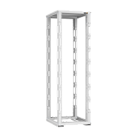 Монтажная стойка двухрамная с разборной рамой 19", 42U, Ш600xВ1995xГ800мм, с крышей, в разобранном виде, серый