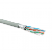 Кабель витая пара, экранир. U/FTP, кат. 6, 4 пары (23 AWG), одножил. (solid), кажд.пара в фольге, LSZH, нг(А)-HF, –20°C–+60°C, серый